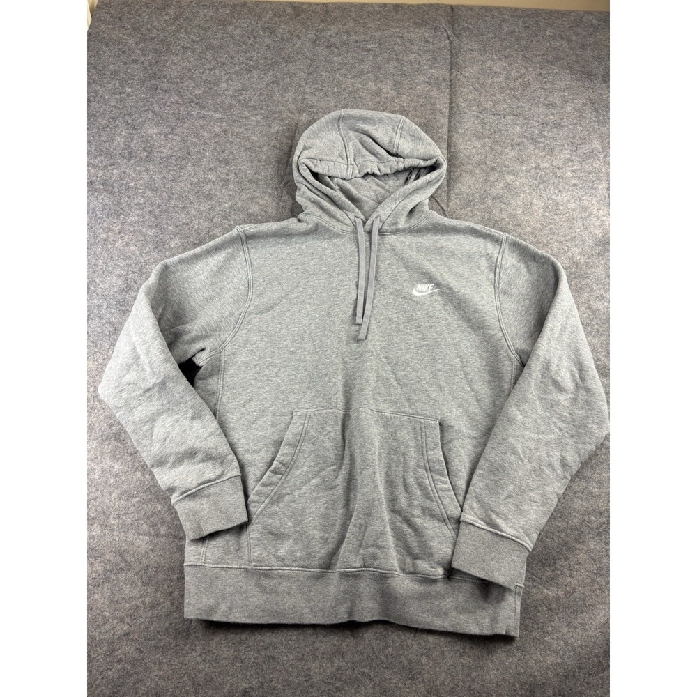 NIKE AIR Club Gray Distressed FLEECE Sweatshirt HOODIE Pullover 804346-063 Men M